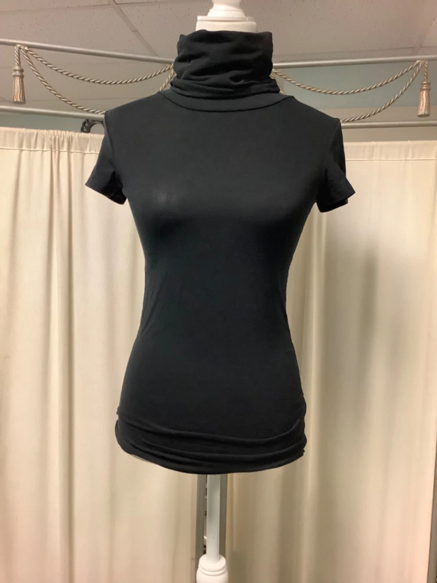 Theory Elisabeth Lightweight Cotton Cap Sleeve Turtleneck XS TP