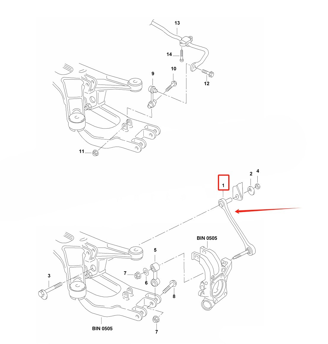 Rear Track Rod Control Arm fits Bentley Continental GT Flying Spur, 4E0501529G