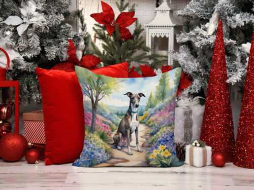 Greyhound Spring Garden Path Throw Pillow - Picture 7 of 9