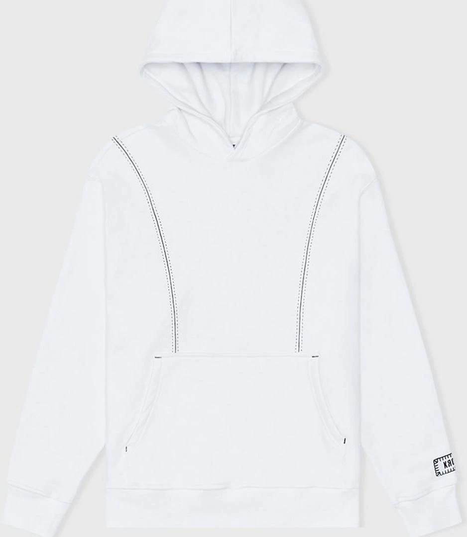Sweat à capuche KROST blanc baseball pull XL patch couture logo MLB