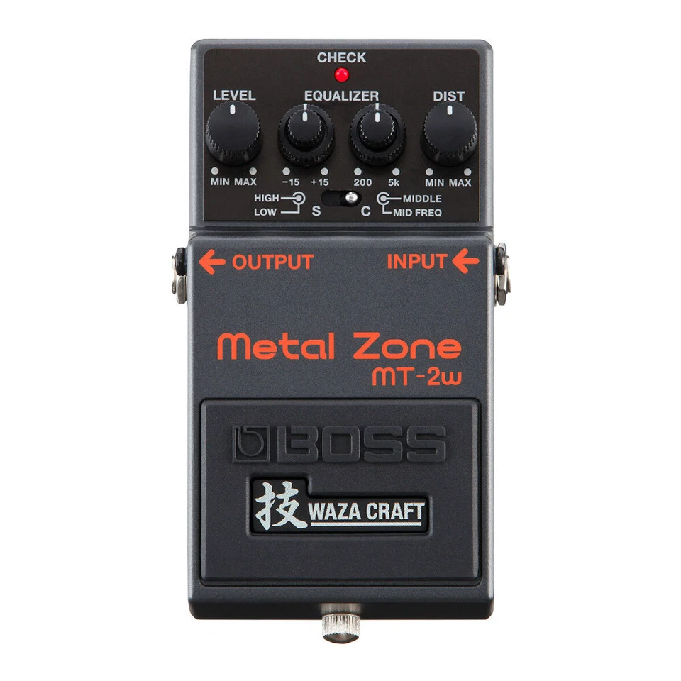 BOSS MT 2W Compacto Doble Etapa Ganancia Circuito Diseño Analógico Waza Metal Zona Pedal