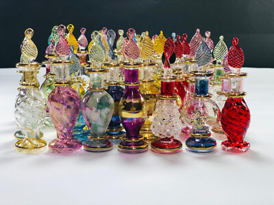 Lot of 60 Tiny Hand blown Egyptian perfume Decorative Pyrex glass