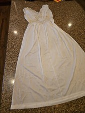Gotham Chiffon Nightgown Overlay Lace Nightie Size L Vintage 60s