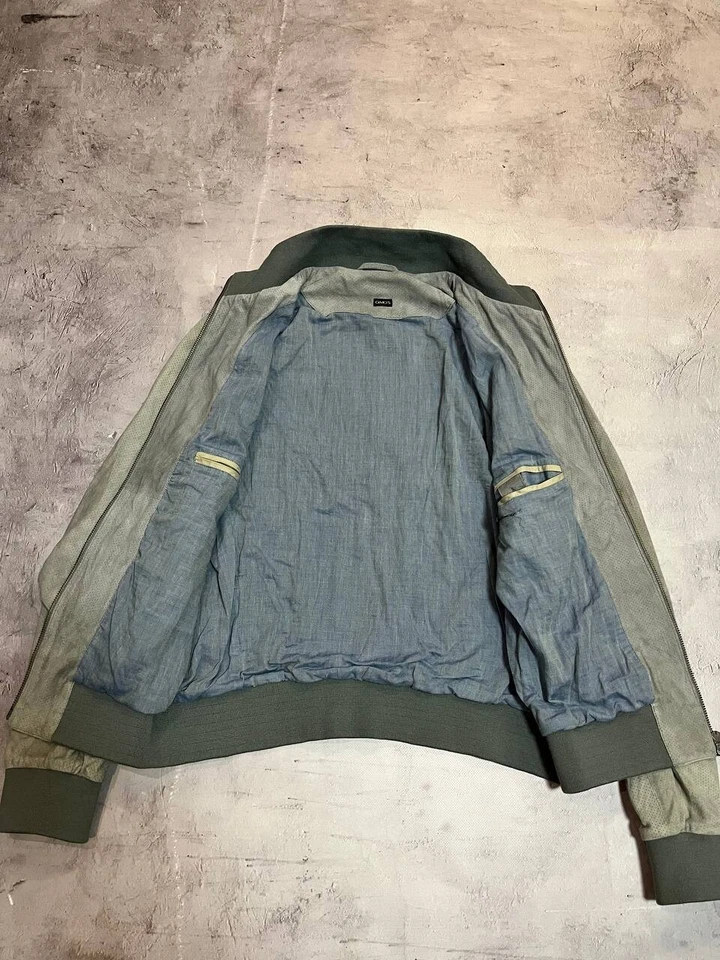 Gimo’s Perforation Jacket Leather Luxury Bomber Jacket Gray Size M - Image 3 of 4