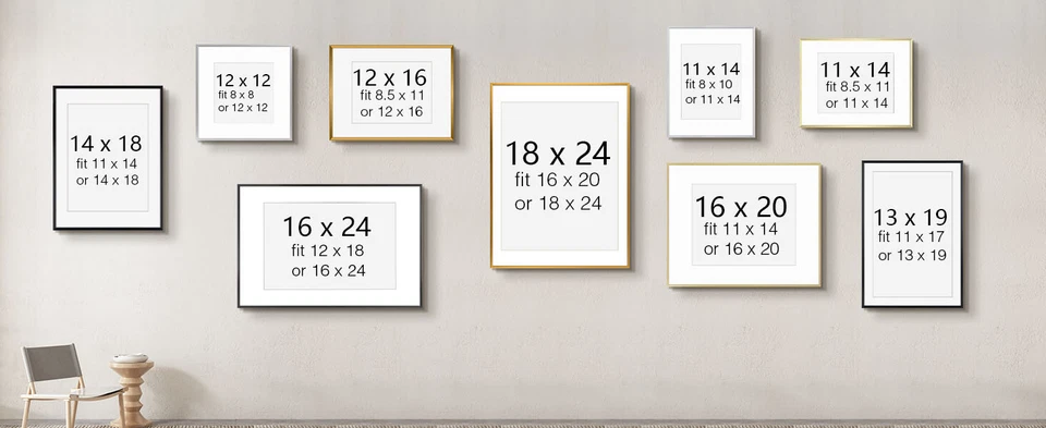 Marco de fotos de aluminio con tapete de color - Marco de fotos de metal y vidrio real Foto 3 de 4