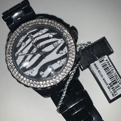 NWT ToyWatch Only time safari Tatoo zebra NWT ToyWatch TS01WH White Safari Zebra Swarovski Crystal  main image 2