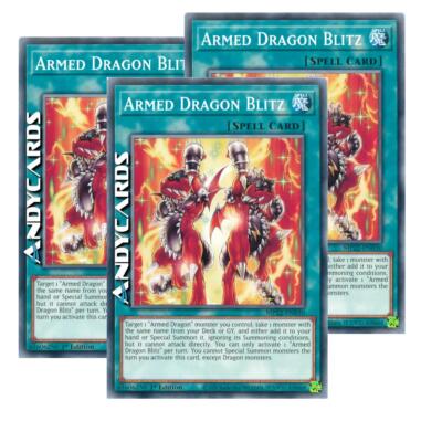 3x ARMED DRAGON BLITZ   Common   MP22 EN030   1Ed   YUGIOH!