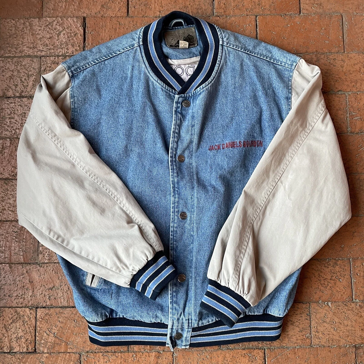 Vintage denim top varsity jacket