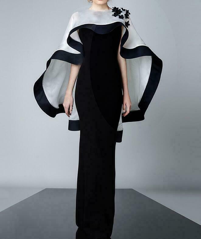 Women's Opera Cape Dress Slim Fit Flower Zipper Ball Gown Evening Luxury  Elegant | eBay