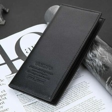 High Quality Men Business Bifold Wallet Long Clutch Leather Purse ID Card Holder