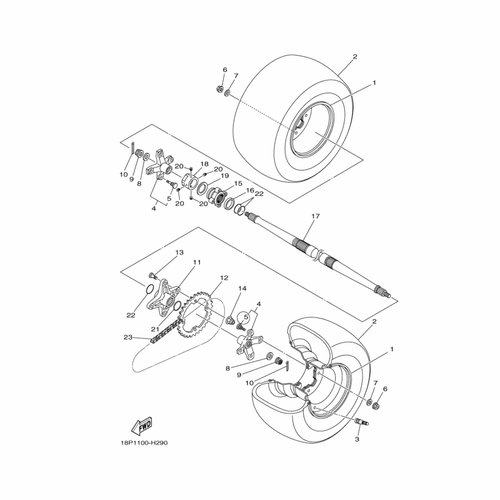 Original Yamaha 8er Set Hinterradbolzen passend für die YFZ450R Quad Teile - Bild 2 von 2