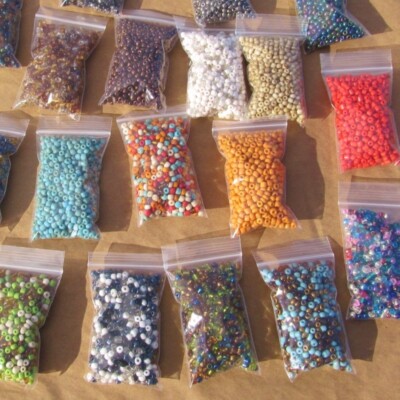 Wholesale Bulk Lot 10 Bags SEED BEADS 6MM Over POUND ASSORTED COLORS 
