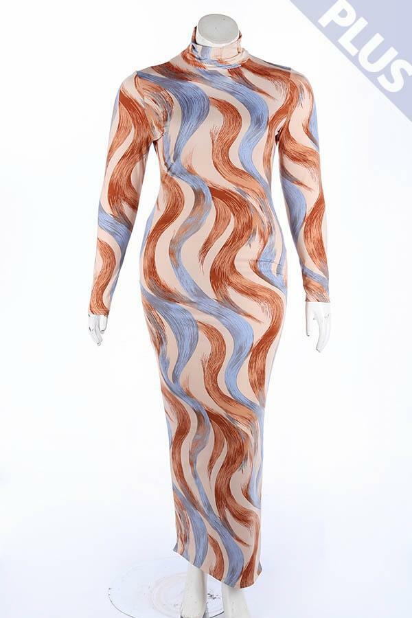 marble print bodycon dress " Megan " Marble Print Bodycon Dress ( Cappuccino )