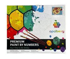 Paint by Numbers 16x20" Framed Canvas for Adults - Yellow Gerbera Blooms in Teal