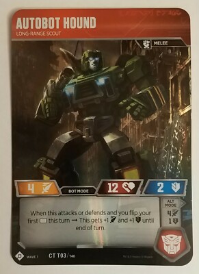 Transformers TCG Autobot Hound Long-Range Scout - Character Card Transformers TCG Autobot Hound Long-Range Scout - Character Card