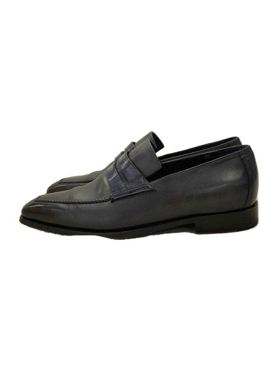 Berluti Andy Crocodile Trim Loafers / Uk7 / Black Nero Berluti Andy Crocodile Trim Loafers / Uk7 / Black Nero
