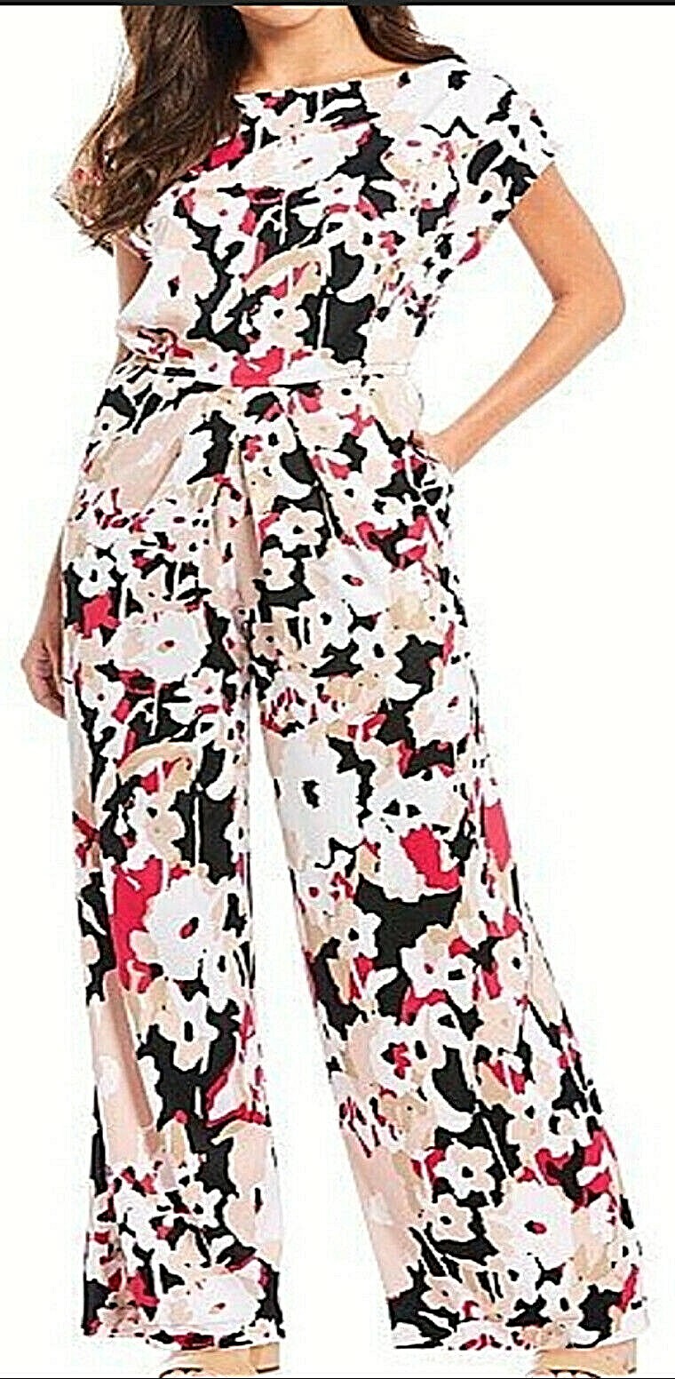 KENNETH COLE FLORAL ORAGAMI JUMP SUIT - SZ L - NWT - MSRP $1