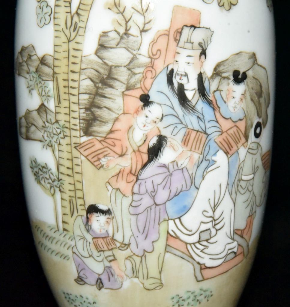 ローズファミリー PAIR OLD CHINESE FAMILLE ROSE PORCELAIN VASE GUANGXU MARKED