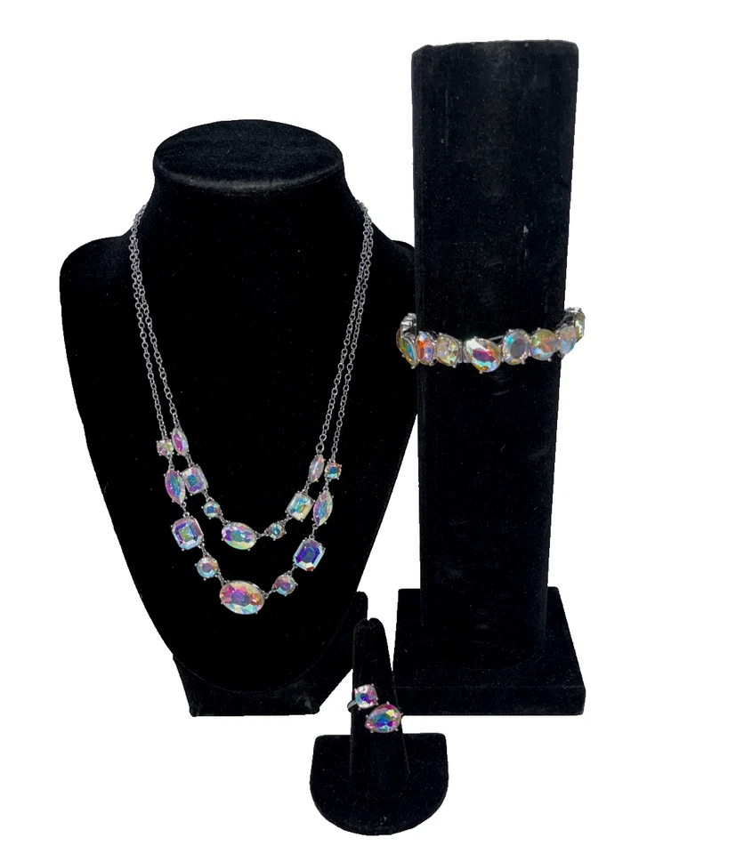 Avon радуга блеск яркий как бриллиант стекла камень ожерелье кольцо браслет размер 8 - Изображение 2 из 4