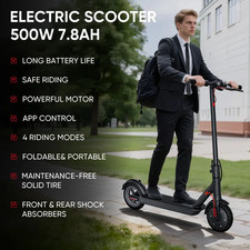 Adult Electric Scooter 30KM/H Long Range Folding E-Scooter 7.8AH Safe Commuter