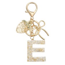 Initial Letter E Keychain Cute Resin Letter Bag Charm White