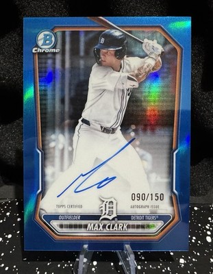 2026 Bowman Chrome Max Clark True Blue Auto /150 Detroit Tigers