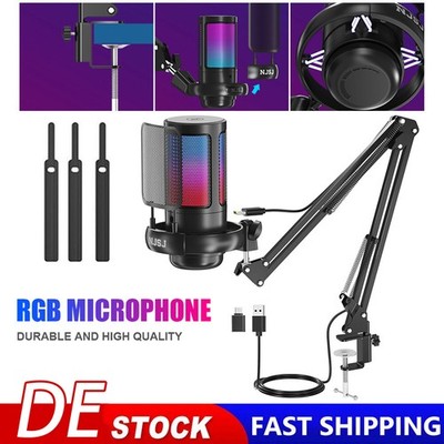 Streaming Mikrofon für Podcast Studio USB Microphone Gaming PC für MAC PS4 PS5