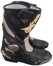 OXTAR TCS EVO RX Mens Motorcycle Black and Silver Boots Size UK 10  EU 44 Boxed