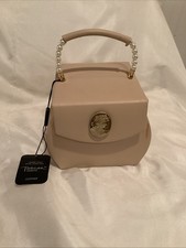 Tuscan Designs Leather Box Shape Carrying Travel Jewelry Box Cream Color