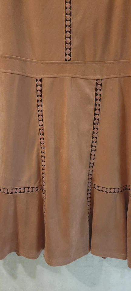 Womens Dress XL Faux Suede Mauve Rose Above Knee By Hint Of Mint Juniors  - Image 4 of 4