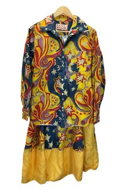 MARNI × No Vacancy Inn Woman s Galactic Paradise Printed Shirt And Skirt Rare