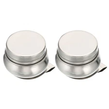 2Pcs Paint Pot Container Cup Palette Cups with Lid and Clip Silver 2"x1.8"