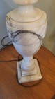 VTG ITALIAN URN SHAPED NEOCLASSICAL ALABASTER MARBLE TABLE LAMP SQUARE BASE 27"  — photo 7