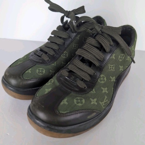 Louis Vuitton Sneakers Donna Platform Monogram EU 35,5 Verde con Borsa 111303K Autentiche - Foto 5 di 24