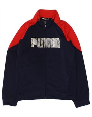 Puma Jungen Grafik Trainingsanzug Oberteil Jacke 9-10 Jahre Navy Blau Colourblock BK77