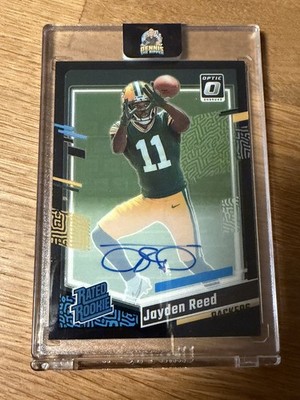 2023 Panini Optic Jayden Reed Black Pandora Rookie Auto /25 Green Bay Packers