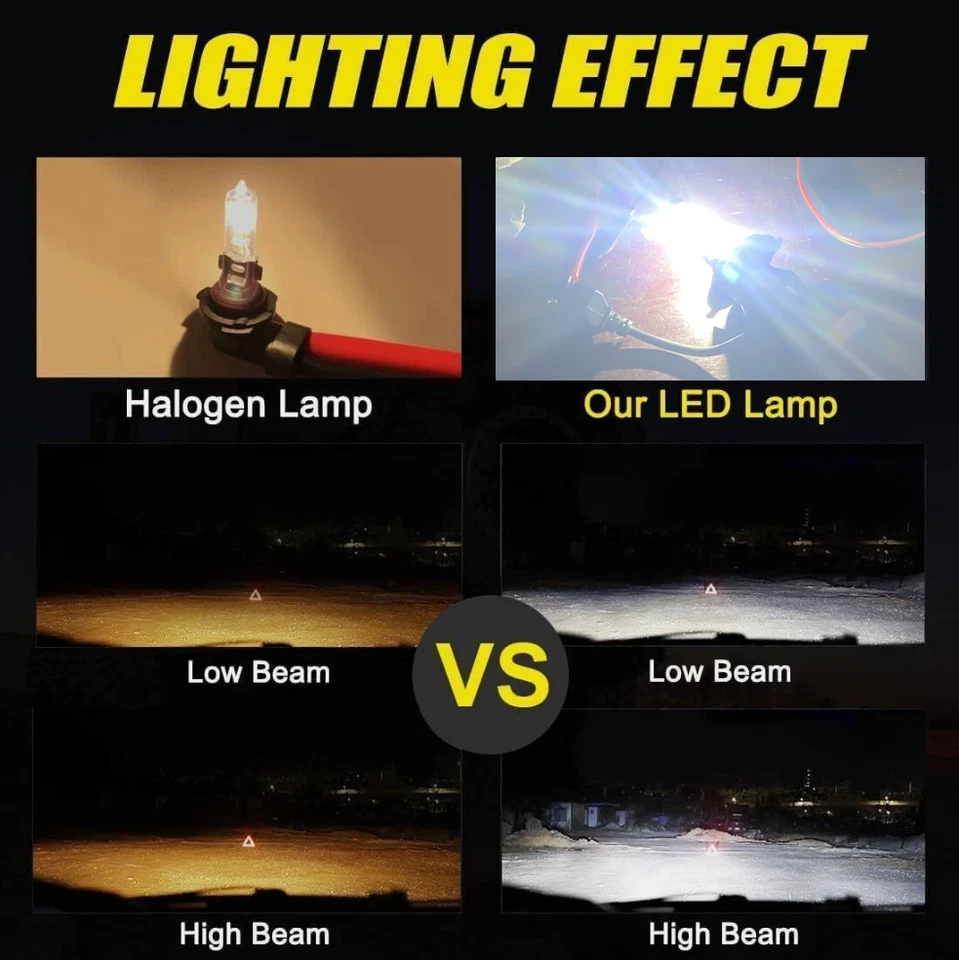 For 1995 1996 1997 Nissan Pickup Hardbody LED Headlights Hi/Low Sealed Beam 7x6" - Image 3 of 4