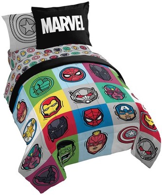 Bed Set Full Size 7 Piece Marvel Avengers Comforter Sheets Microfiber Franco