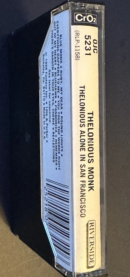 Thelonious Monk Alone In San Francisco Cassette  Original Jazz Classics Foto 2 de 3