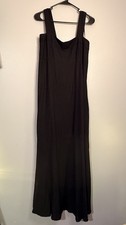 Vince Camuto Black Maxi Dress Size L Wide Strap Smocked Back Flowy Viscose