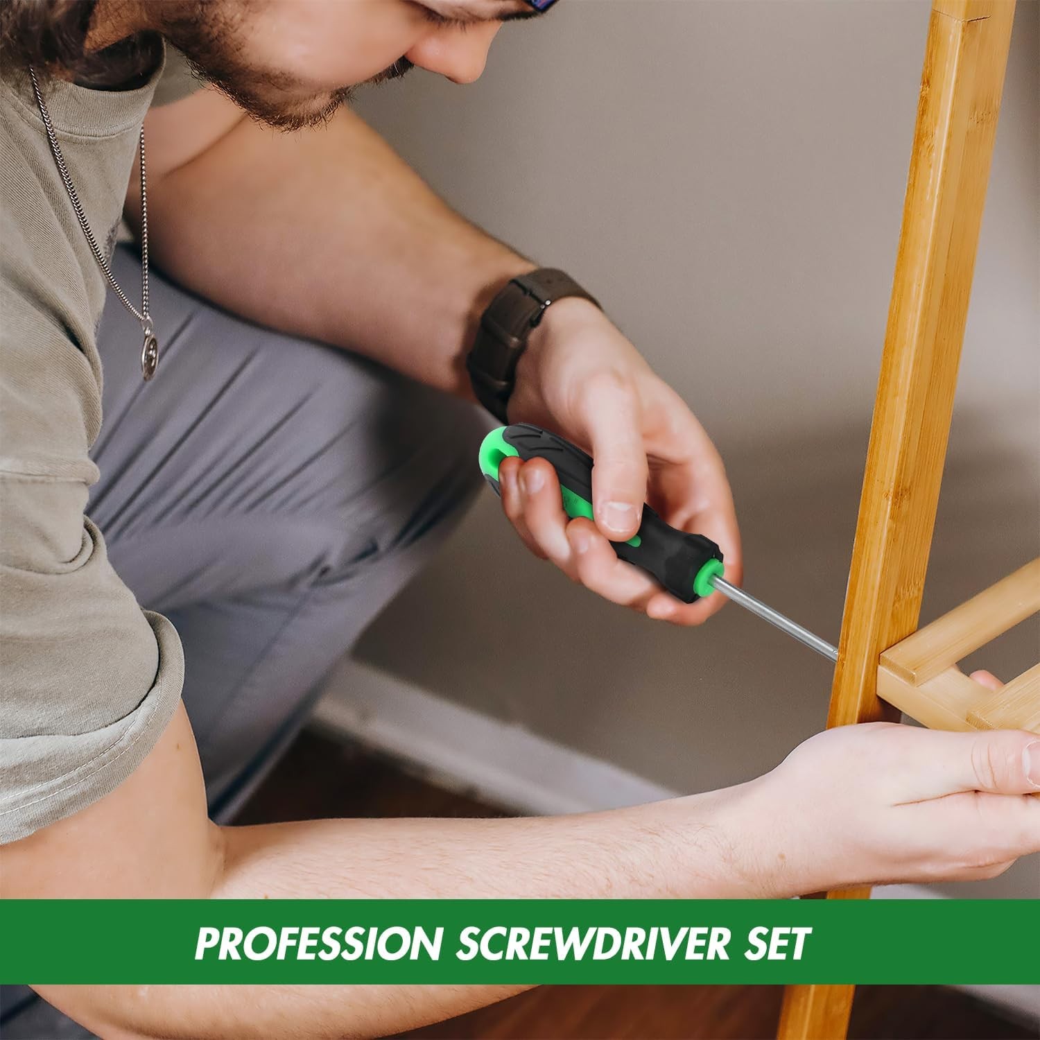 14pcs Mini Hex Screwdriver Set, Metric(0.9mm-3mm) Metric and SAE, Green 