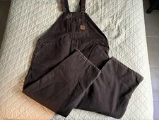 Carhartt Men's Bib Overall - Relaxed Fit - Duck, Dark Brown, R27-DKB 46x30