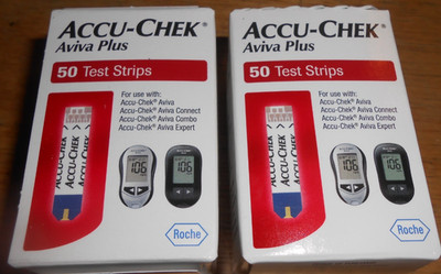 Roched Accu-Chek Aviva Plus Blood Glucose Sugar Test Strips 50 Count  2 - 50 Box