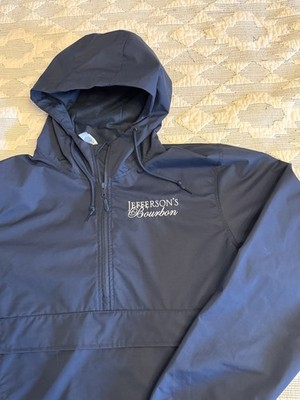 Jefferson s Bourbon Nylon Hooded Wind Breaker Dark Blue Large 