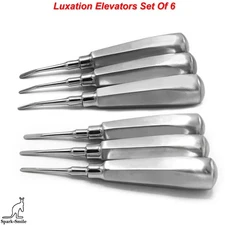 Set Of 6 Dental Luxation Elevators Tooth Root Extraction Oral Surgery Instrument