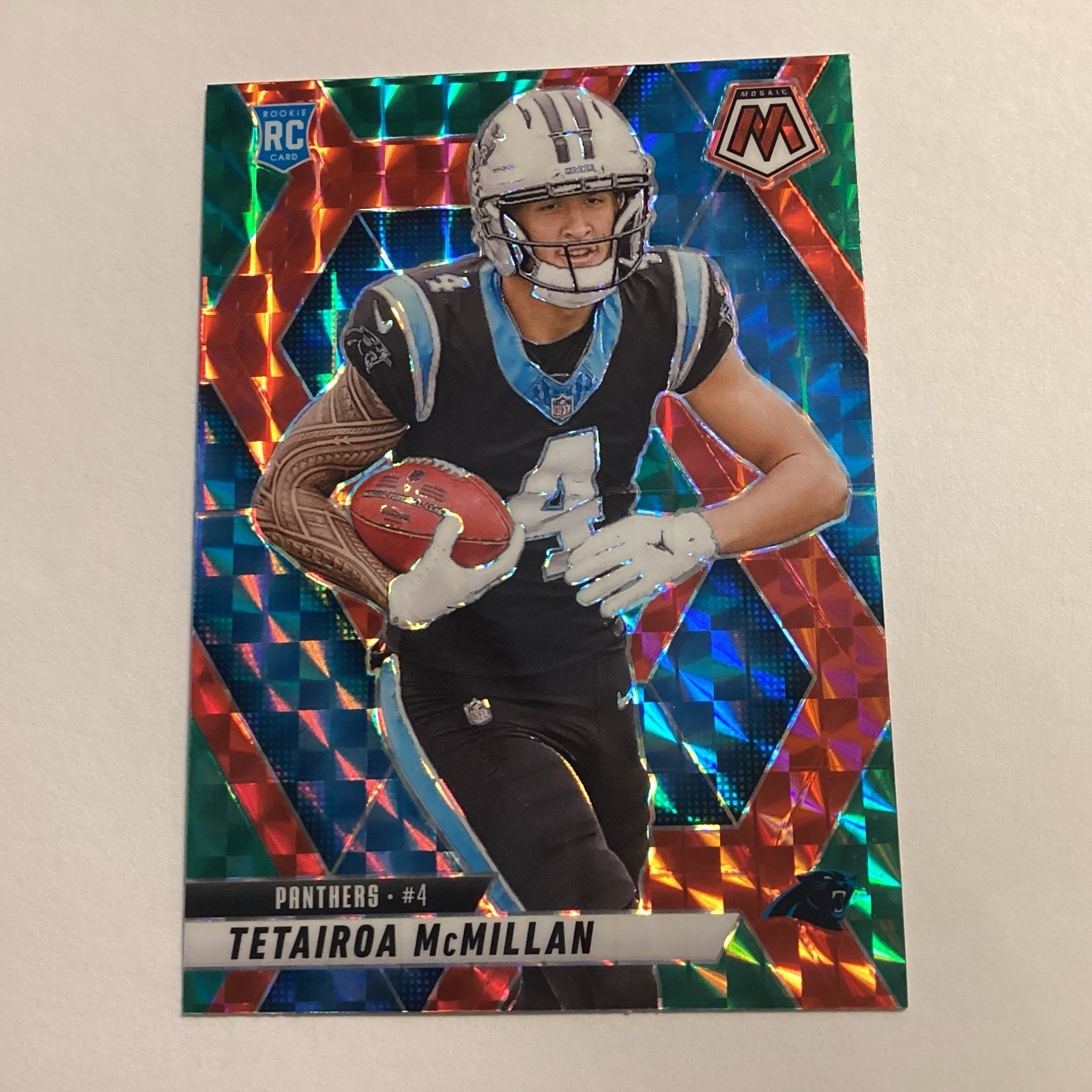 2025 Mosaic Tetairoa McMillan Rookies RC Choice Red & Green Prizm #309 Panthers