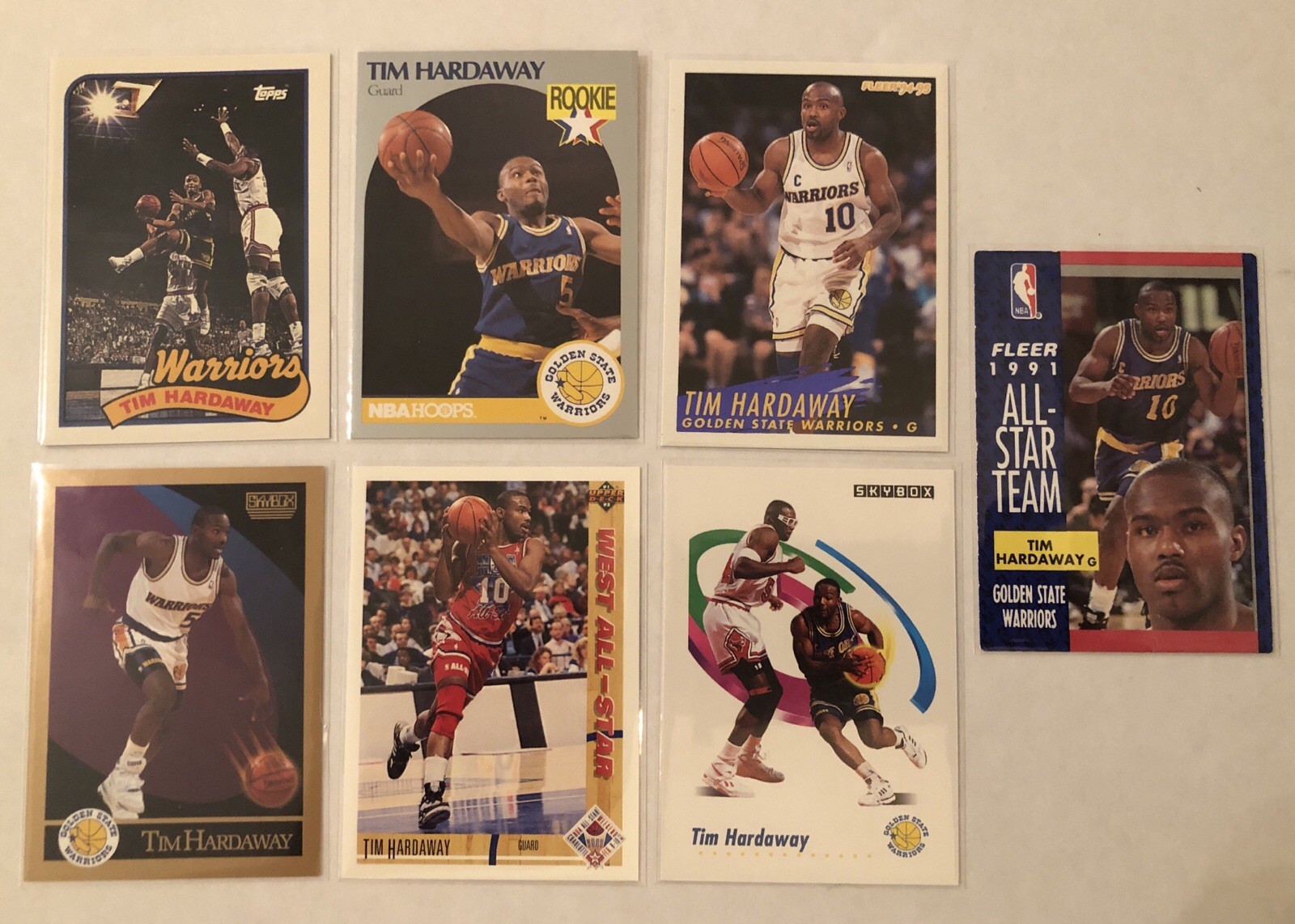 Lot of 7 Tim Hardaway Golden State Warriors Basketball NBA Cards