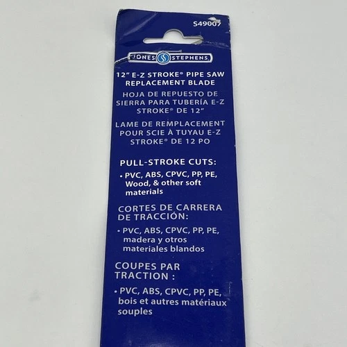 OEM Jones Stephens 12" E-Z Stroke Pipe Saw Replacement Blade S49008 - Picture 2 of 2