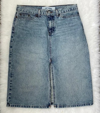 Vintage Y2K Gap Jeans Denim Skirt Womens Size 6 Light Wash Front Slit