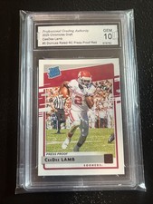 2020 CeeDee LAMB CHRONICLES DRAFT RATED ROOKIE RC PRESS PROOF RED GEM 10 MINT